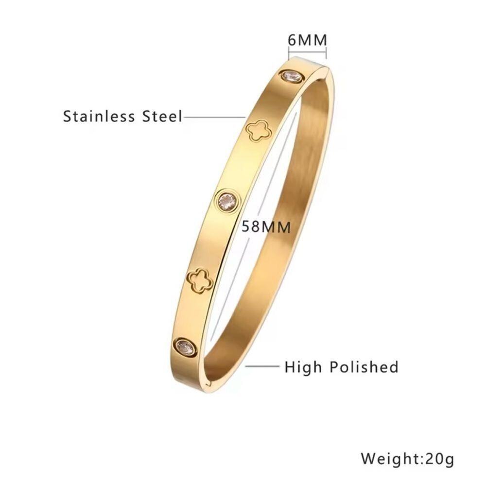Gold Plated Bracelet with Crystal Accents - Picture 9 of 10